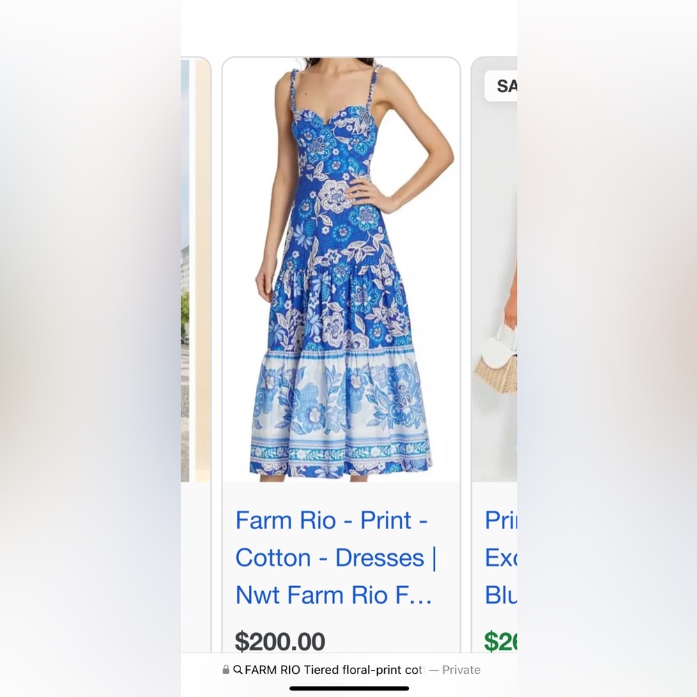 FARM RIO Tiered floral-print cotton-poplin midi dress